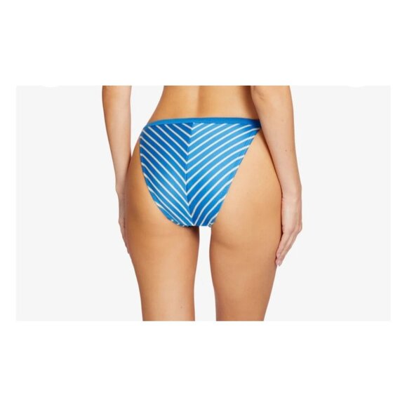 Robin Piccone Bikini Bottom Womens Parker High Weist Blue/White Stripeed - Picture 2 of 9